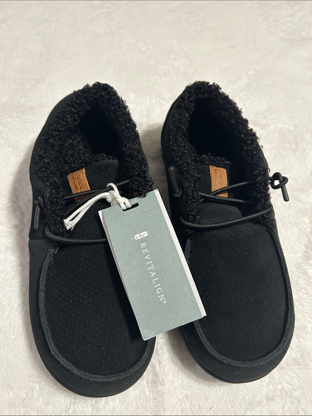 REVITALIGN Black Sherpa-Lined Casual Slip-Ons men Size 8D - Picture 3 of 9